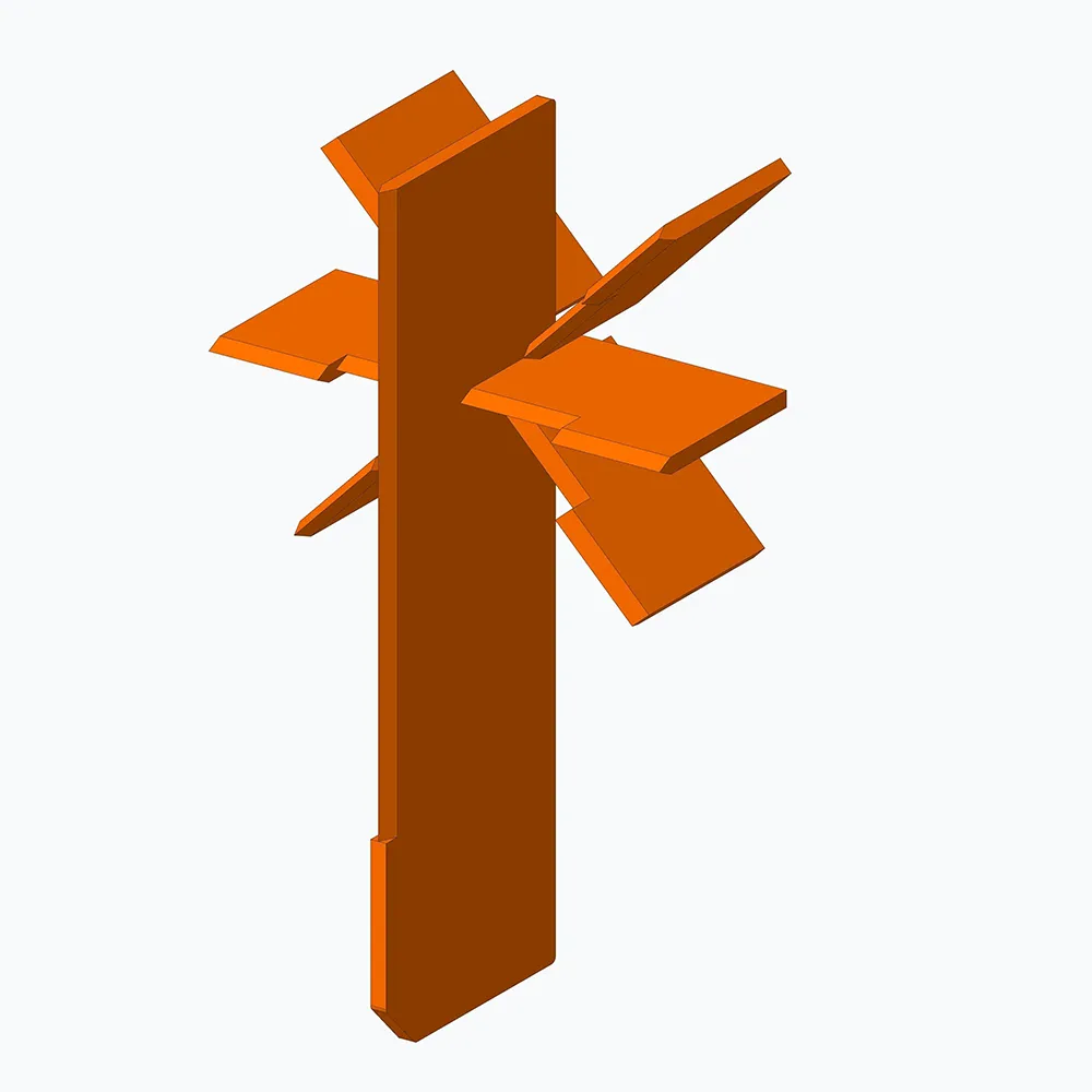 Large 8-way splitter head for Firewood Processors