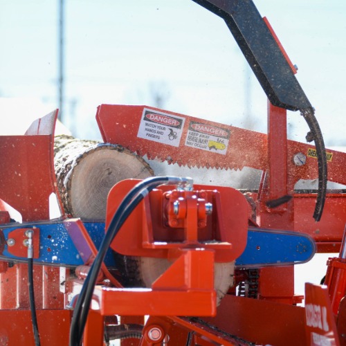 Firewood processor auto stop