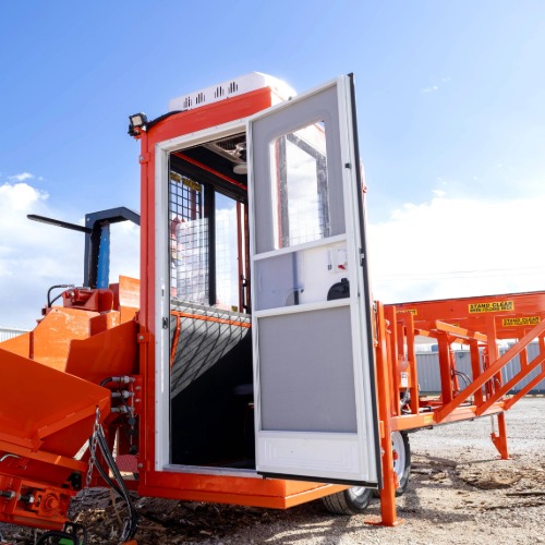Enclosed Cab with heat and air conditioning for firewood processor